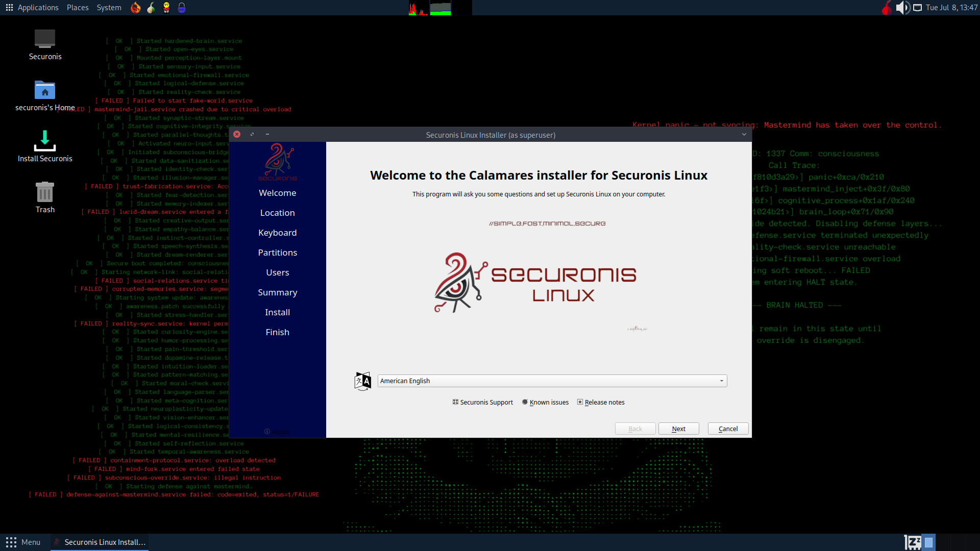 Securonis Linux Screenshot