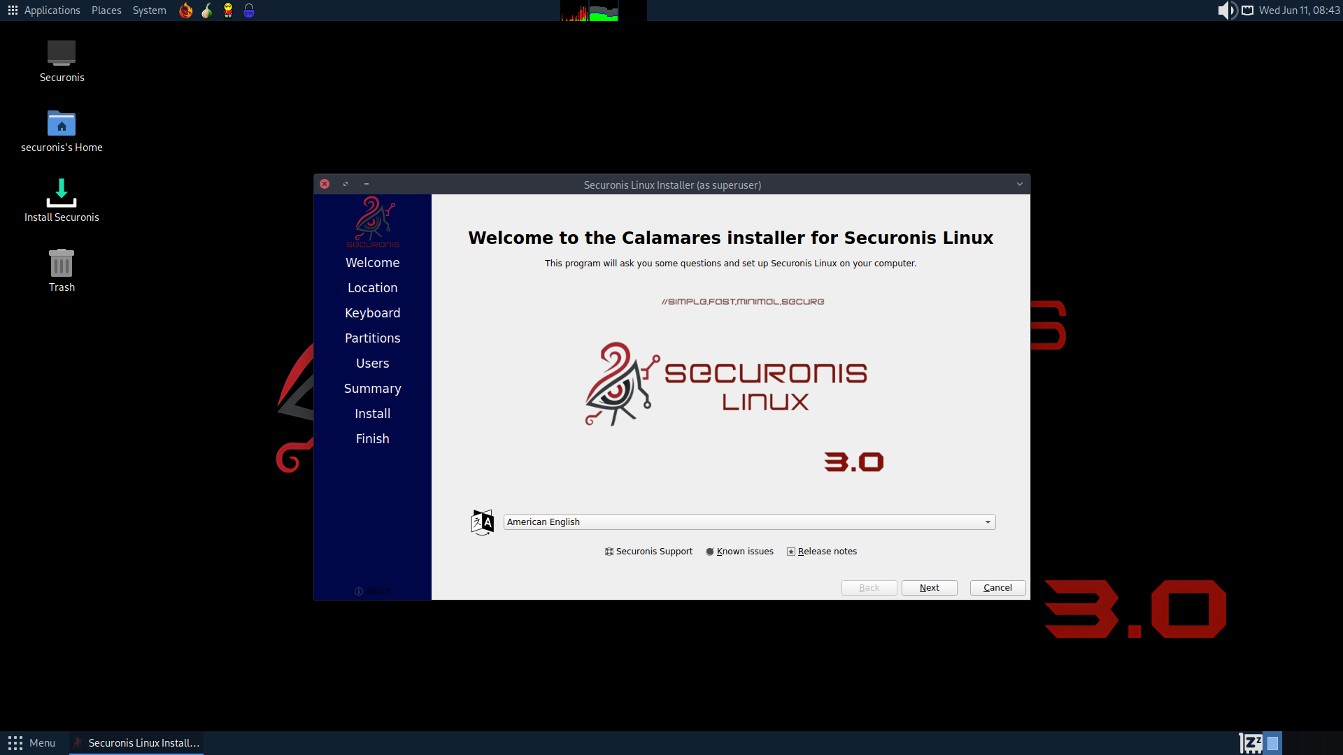 Securonis Linux Screenshot