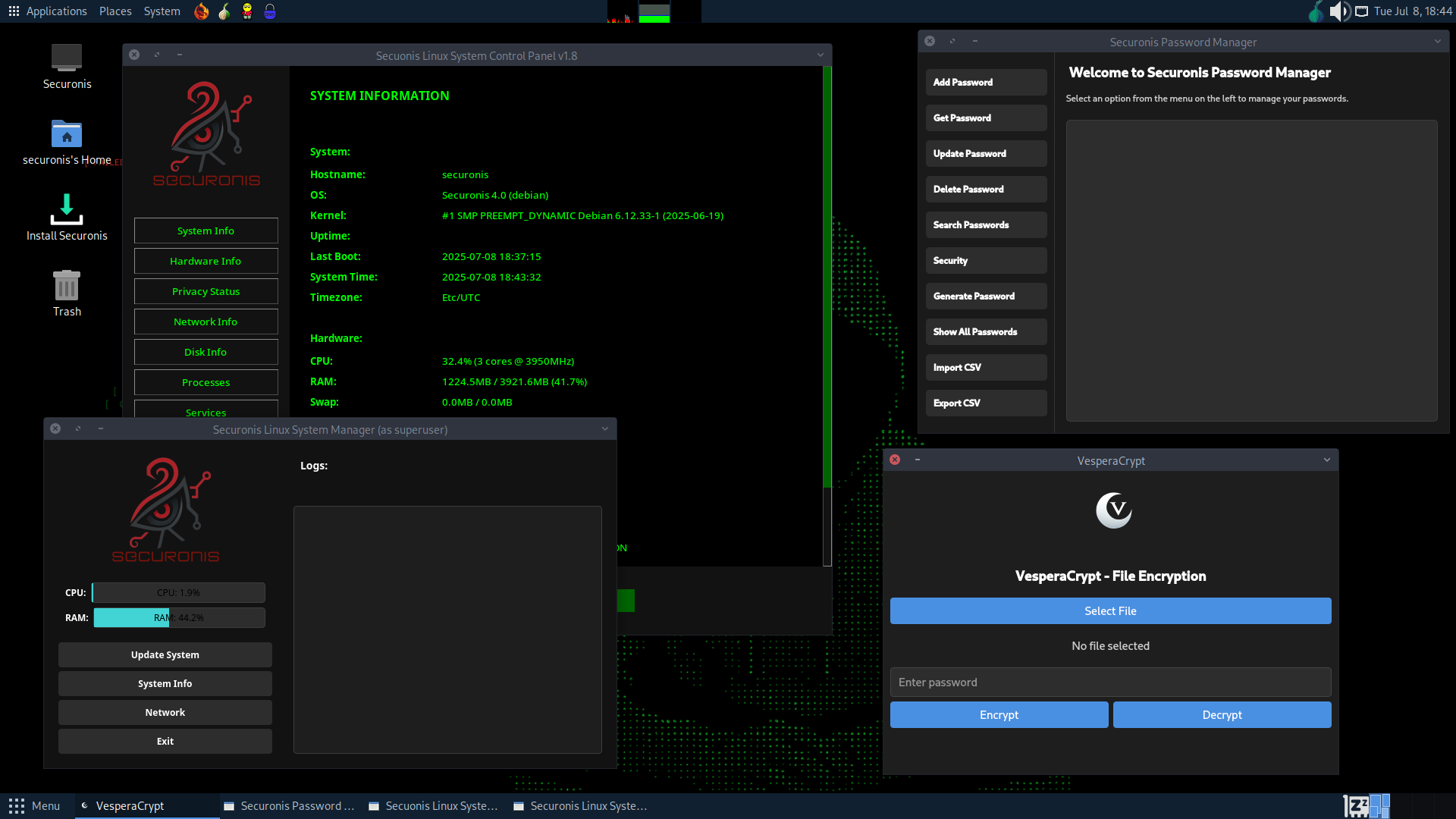 Securonis Linux Screenshot