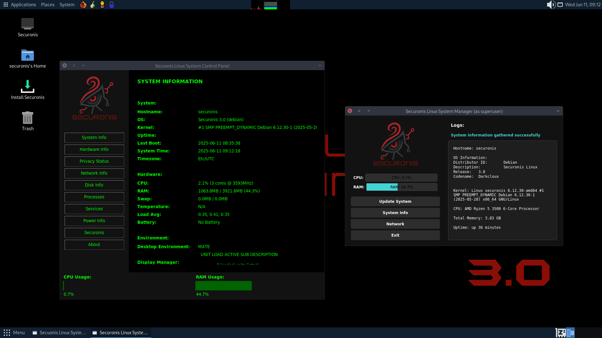 Securonis Linux Screenshot